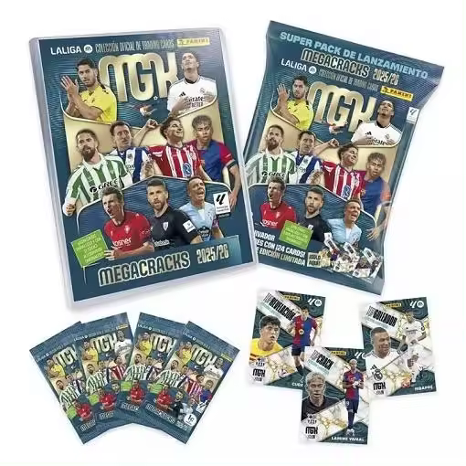 Pack Lanzamiento Archivador + 4 Sobres + 3 Cartas Edicion Limitada Megacracks 2025-26 Panini - 1