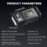 MiniLinterna Rotación De Cabeza Magnética Torcha Recargable USB Con Batería Integrada Luz Exterior Portátil Para Camping Emergencia Linterna - details 10