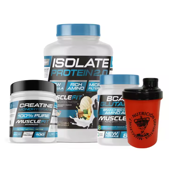 Musclefit Pack Súper Ahorro Proteína ISO 2kg + Glutamina + BCAA 500g + Creatina Monohidrato 300g - 1