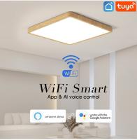 Lámpara De Techo Inteligente Tuya 36W Diseño De Madera LED Con Control De Voz Alexa Google Iluminación Para El Hogar - details 1