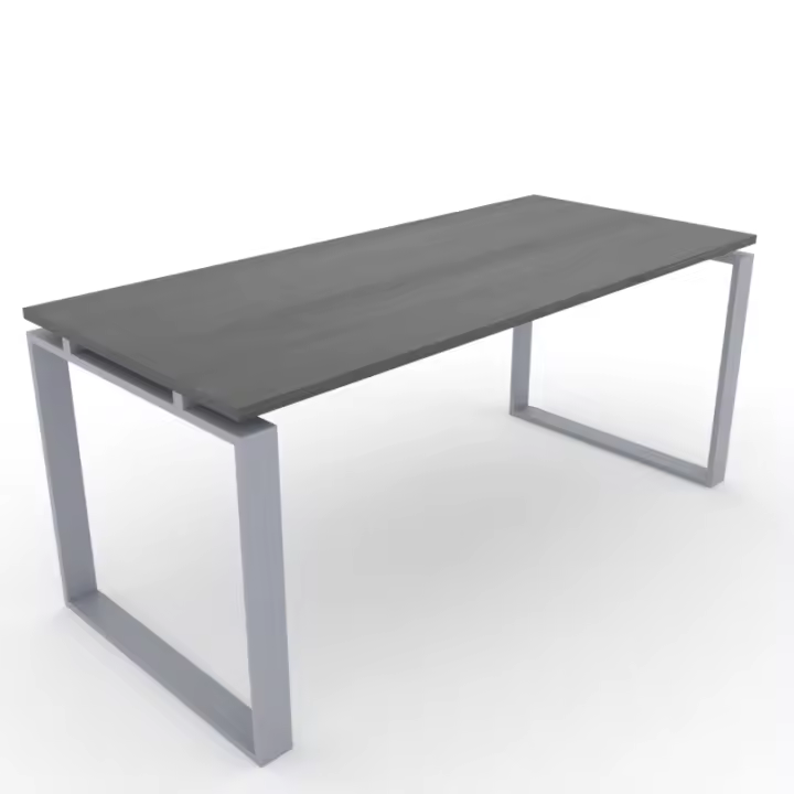 OFICIT Mesa con Tablero Madera Gris Grafito y Estructura Gris Plata Modern. Fabricación Nacional. Ideal para Estudio, Trabajo, Despacho, Oficina - 1