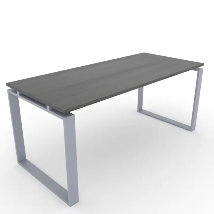 OFICIT Mesa con Tablero Madera Gris Grafito y Estructura Gris Plata Modern. Fabricación Nacional. Ideal para Estudio, Trabajo, Despacho, Oficina - 1
