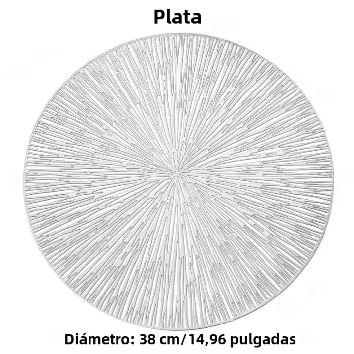 Mantel Individual De PVC En Forma De Fuego De Artificio Resistente Al Calor Y a Agua Con Patrón Redondo Para Decoración Del Hogar Anti-Derrapante - 1