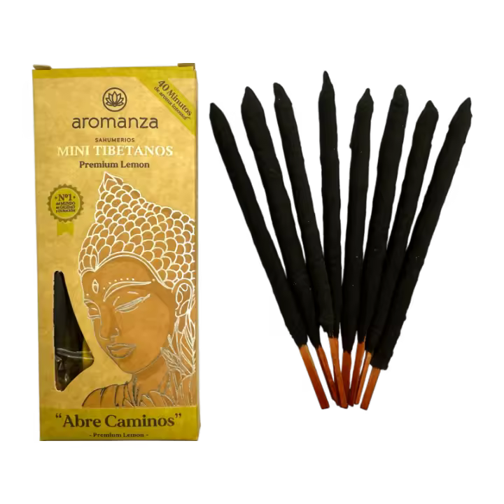 Incienso Mini Tibetanos Limón Aromanza Argentina - 8 sahumerios 40min duración - Abre Caminos - 1