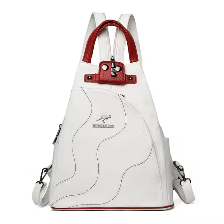 Mochila De Cuero De Alta Calidad Para Mujer Gran Capacidad Antirrobo Para Viajes Bolsa De Hombro Escolar Para Adolescentes Chicas - 1
