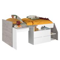 Miroytengo Cama infantil Valky con escritorio 2 cajones color blanco y gris habitación dormitorio mueble 90X200/190 cm - details 1