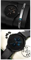 Reloj Deportivo Para Hombre 2pcs Set Moda Reloj De Pulsera De Cuarzo Negocio Casual Reloj De Lujo Relogio Masculino Con Correa De Cuero - details 4