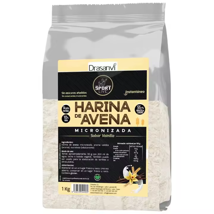 Drasanvi Harina de Avena Vainilla Sport live 1 kg - 1
