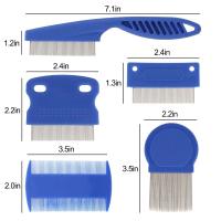 Peine Para Mascotas 6 Piezas/Automóvil Herramienta De Aseo Para Perros Y Gatos Elimina Piojos Y Alienta Cabello Fino - details 2