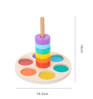 Juguetes Educativos Montessori Para Niños Bloques Arcoíris De Madera Juego De Ensamblaje De Colores Y Formas Entrenamiento De Motricidad Finas Para Bebés Y Niños Pequeños - details 8