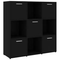 vidaXL Estantería madera contrachapada 90x30x90 cm Blanco, Negro, Gris Mueble Almacenaje Estantería para Oficina, Estudio, Dormitorio Estantería/Librería/ mueble de Almacenamiento - details 5