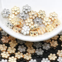 100pcs Cuentas De Flor CCB En Oro Y Plata 7mm Acrílico Espaciadoras Sueltas Para Fabricación De Joyas Pulseras Collares Accesorios - details 0
