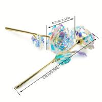 10pcs Flores Artificiales De Rosa De Aleación Dorada Para Decoración De Fiesta Y Amor Flores Simuladas Para Arreglo Floral - details 1