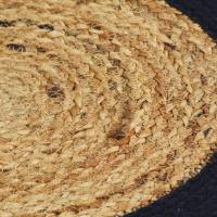 vidaXL Mantel individual redondo 4 uds yute algodón natural azul 38 cm - details 3