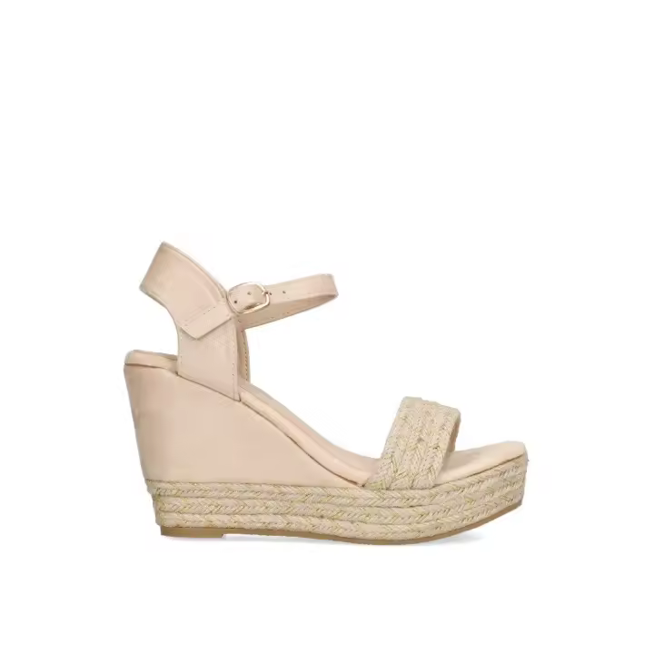 SANDALIA CUÑA ALTA RAFIA ETIKA PERCHELES 20012 MUJER, NATURAL - 1
