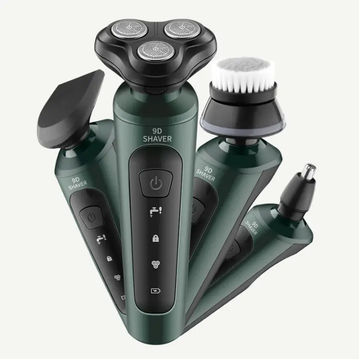Afeitadora Eléctrica Para Hombres Impermeable Recargable Uso Seco Y Húmedo Trimmer Rotativo Con Batería Recargable Twin Blade - 1