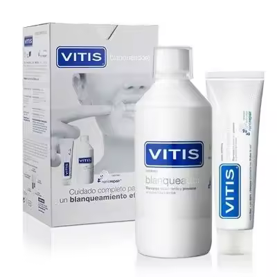 DENTAID VITIS PACK PASTA DENTAL BLANQUEADORA 100ML + COLUTORIO BLANQUEADOR 500ML - 1