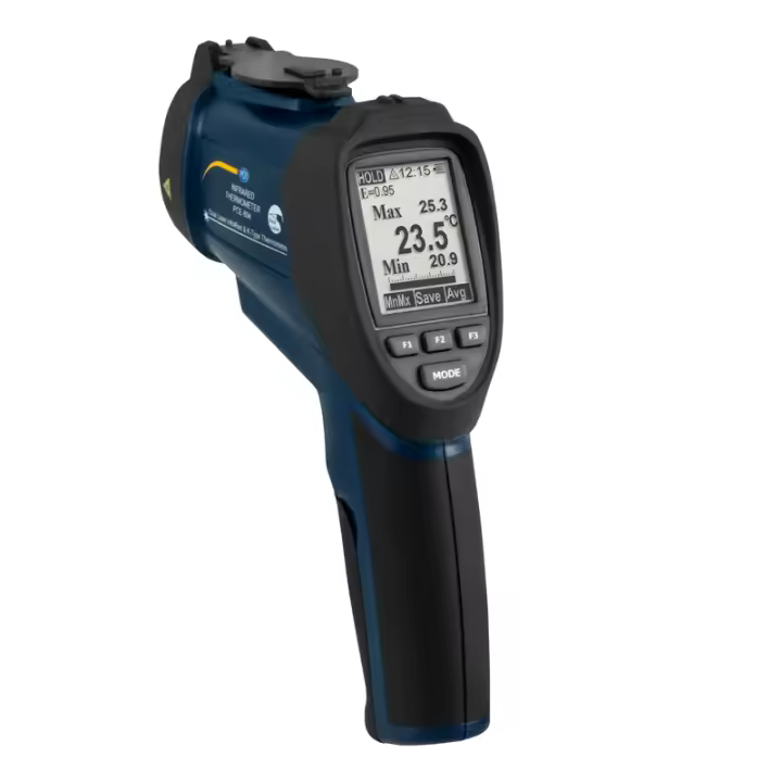 PCE Instruments Termometro infrarrojo con entrada para termopar / Doble rayo láser / Tiempo de respuesta corto / Grados de emisividad ajustables / Pantalla LCD retroiluminada / Bluetooth / Funciones: HOLD, MAX, MIN, DIF, AVG, LOCK PCE-894 - 1