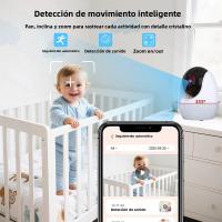 Monitor De Bebé WiFi 1080P HD Con Vídeo Remoto Y Luz Nocturna Nanny Visión Nocturna HD Lullabies Temperatura Cámara Móvil APP 4.3" - details 1