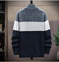 Nueva Chaqueta De Punto De Piel Para Hombre Otoño Invierno Cierre De Cremallera Estilo Casual Con Contraste De Rayas Suéter De Velours - details 5