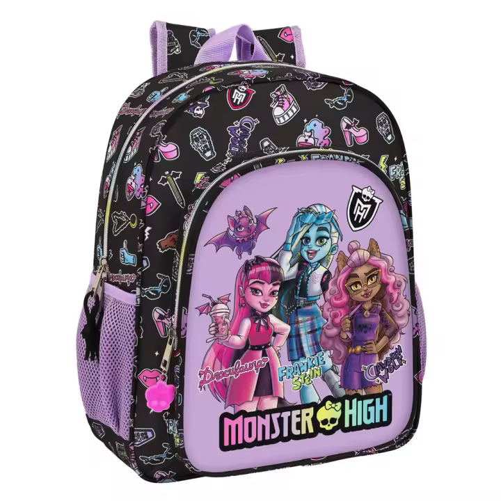 Mochila Junior Adapt.Carro Monster High "Creep" 32X38X12Cm (Safta 612398640) - 1