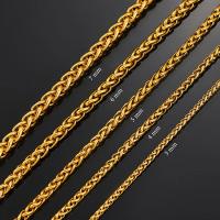 Collar De Acero Inoxidable HIYEE Con Diseño De Trigo Enredado En Oro Para Hombres Y Mujeres Cadena Clásica De Enlace Para Joyería Fitness Tracker - details 8
