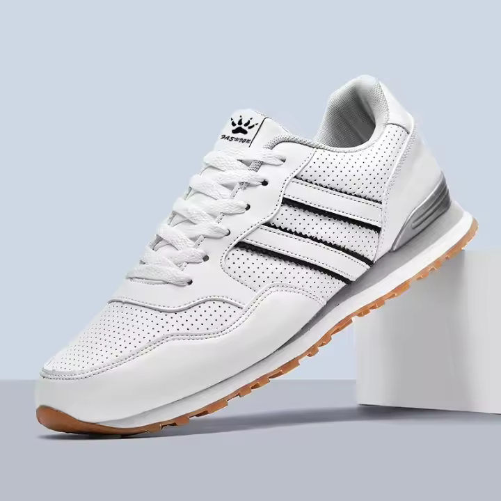 Zapatos De Correr Clásicos Para Hombre Zapatillas De Deporte Al Aire Libre Transpirables De Cuero Sintético Y Cuero Legítimo Ligeros Y Cómodos Para Caminar Y Correr - 1