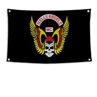 Bandera De La Bandera De Los Ángeles Del Infierno Con Cuatro Agujeros Para Decoración Al Aire Libre Y Habitaciones Material De Poliéster Estilo Colgante - details 3