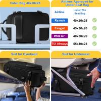 Mochara de Viaje Cabin Avion 40x20x25 para Ryanair Bolsa de Viaje Equipaje de Mano 20L Bajo El Asiento Maletas de Cabina Mujer Mochela Portatil 14 Pulgadas with Puerto USB - Negro - details 2