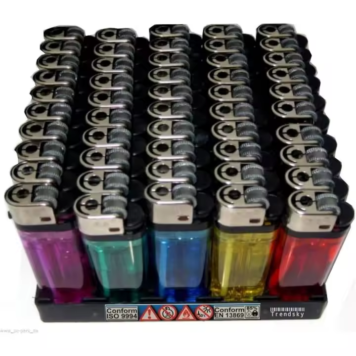 Encendedores Desechables - Prácticos y Duraderos  Llama Ajustable, Portátiles, Alta Calidad Pack of 50 - 1