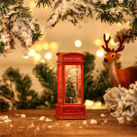 1Pc Teléfono Rojo Navideño Con Luz Y Decoración De Santa Figura De Globito Navideño Temático Iluminado Para Decoración De Navidad - details 3