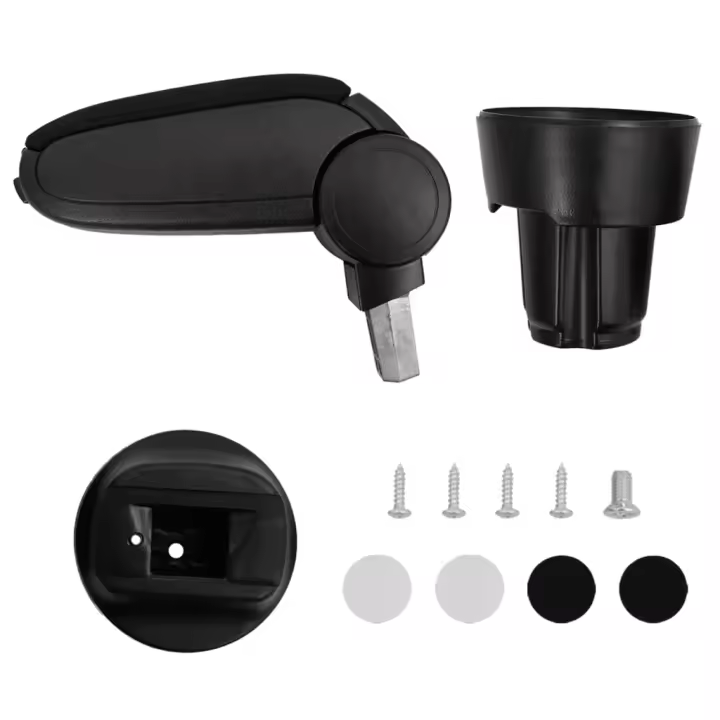 vidaXL Reposabrazos para coche ABS negro 13x33x(33-49) cm - 1