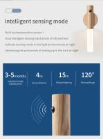 Luz Nocturna Sensor De Cuerpo LED Diseño De Madera Para Dormitorio Luz De Pared Manejable Luz De Lectura De Escritorio Iluminación De Pasillo Baño - details 1