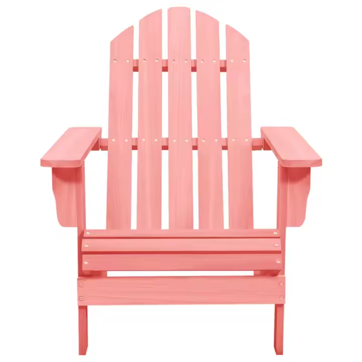 Silla de Jardín Adirondack Madera Maciza de Abeta Rosa - 1