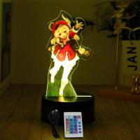 Lámpara 3D Genshin Impact Luz Nocturna LED Figuras Anime Zhongli Raiden Shogun Control Remoto RGB Colores De Sueño Decoración Para Habitación De Niños Regalos Para El Hogar - details 8