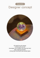 Lámpara De Ambiente LED 3D Con Efecto De Fuego De Artificio Luz Nocturna Colorida Para Decoración De Hogar Lámpara Colgante De Bola De Vidrio Estilo Cielo Estrellado - details 6
