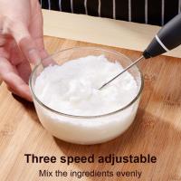 BIT Espumador de leche eléctrico de mano, batidor de acero inoxidable, minilicuadora, recargable de 3 velocidades - details 4