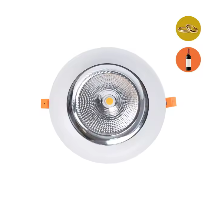 Barcelona LED Downlight LED especial para tiendas de oro y vino - 44W - Driver Philips - Corte Ø210 mm - 1