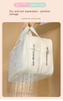 Bolsa De Maquillaje Portátil De Gran Capacidad Para Viajes Y Fitness Separación Seco-Mojo Bolsa De Almacenamiento Para Toallitas Y Artículos De Higiene - details 7