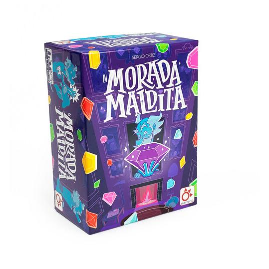 La Morada Maldita - Juego de Mesa Familiar Competitivo de Agudeza Visual  Recoge Gemas y Evita Maldiciones  Para Niños y Adultos  2-6 Jugadores, Partidas de 20 Minutos, +7 Años  Incluye 109 Cartas y Joya Morada en 3D  Mercurio Distribuciones