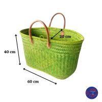 Aravoula Luxe - Bolso de Playa de Verano Fibra Natural - Ideal para Compras - Asas de Cuero - details 5
