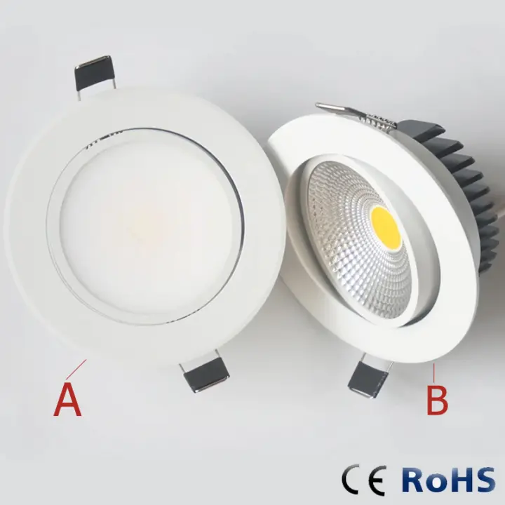 HKOSM Lámpara De Bajo Techo LED Dimmable 5W 7W 12W Cuerpo Blanco Cobertura COB 110V-220V Fijación Revestida Luz Interior - 1