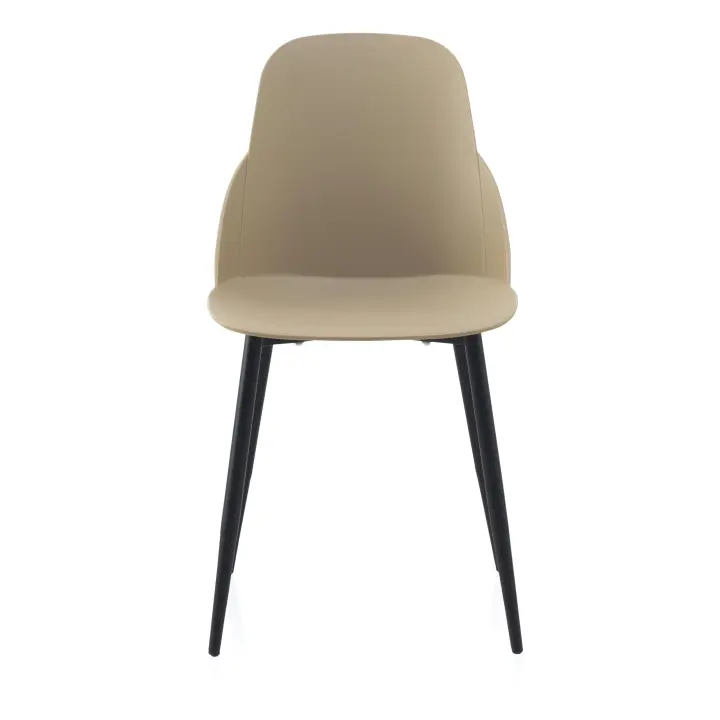 Pack 4 Sillas Pp Color Camel Con Patas Metalicas El mejor complemento para tu hogar. Fijalo - 1