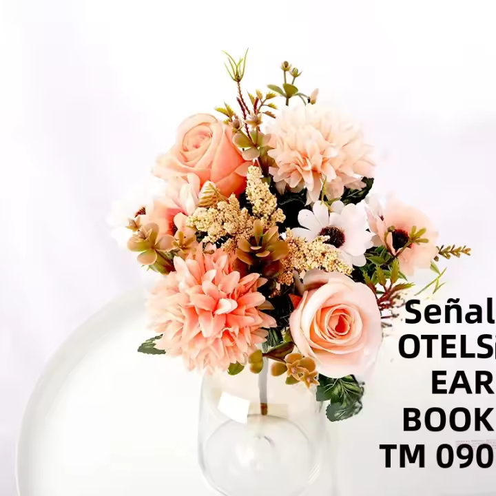 Bouquet De Rosas Artificiales Daisy Decoración Elegante Para El Hogar Y Fiestas Silicona Durable Flores Para Bodas Y Navidad - 1