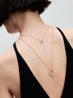 Pandora - Collar with Círculo pavé orgánico y Perlas cultivadas de Agua Dulce tratadas-Baño de Oro de 14 K - details 1