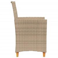 vidaXL Sillas de jardín con cojín 2 uds ratán PE beige y madera acacia - details 4