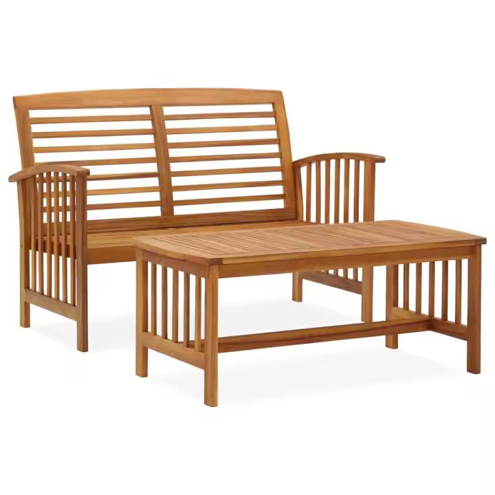 vidaXL Juego de muebles de jardín 2 piezas madera maciza de acacia - 1