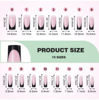 Nailpop Estilo Francés Uñas Postizas De Acrylico 60pcs Para Manos Y Pies Mate Para Uso Diario Y Fiestas Manicura Y Pedicura Combo - details 3