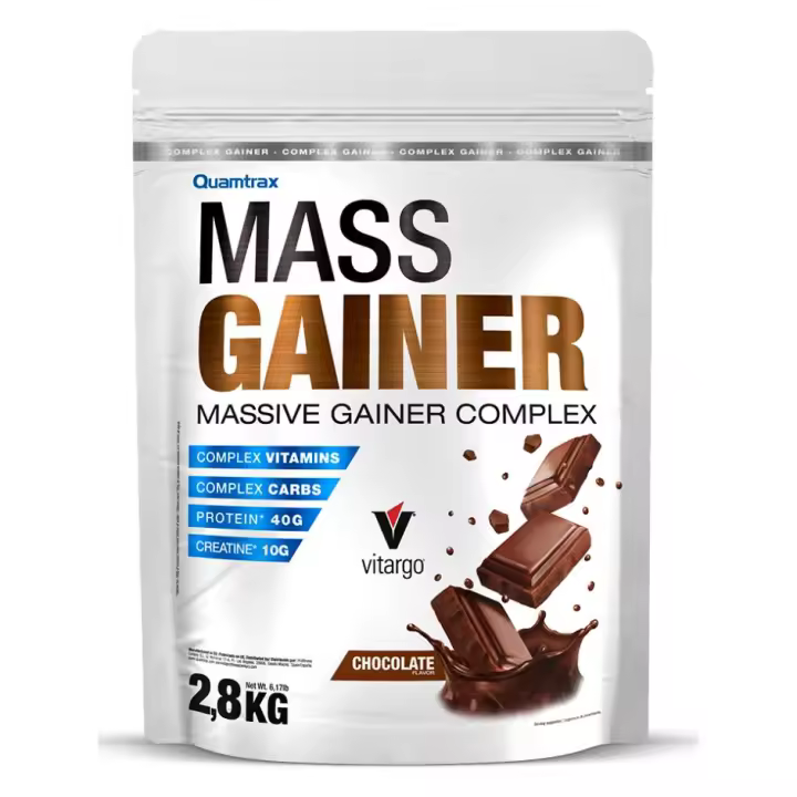 QUAMTRAX - MASS GAINER 2.8Kg *VARIOS SABORES* permitirá un aporte energético prolongado en el tiempo, lo que nos permitirá conseguir un alto rendimiento en todo momento y una mejor recuperación de glucógeno tras el entrenamiento. - 1