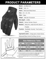 Guantes De Motociclista Retro De Verano Para Hombres Y Mujeres En Cuero Perforado Con Dedos Complejos Para Motocross Equipamiento De Moto M-XXL - details 16